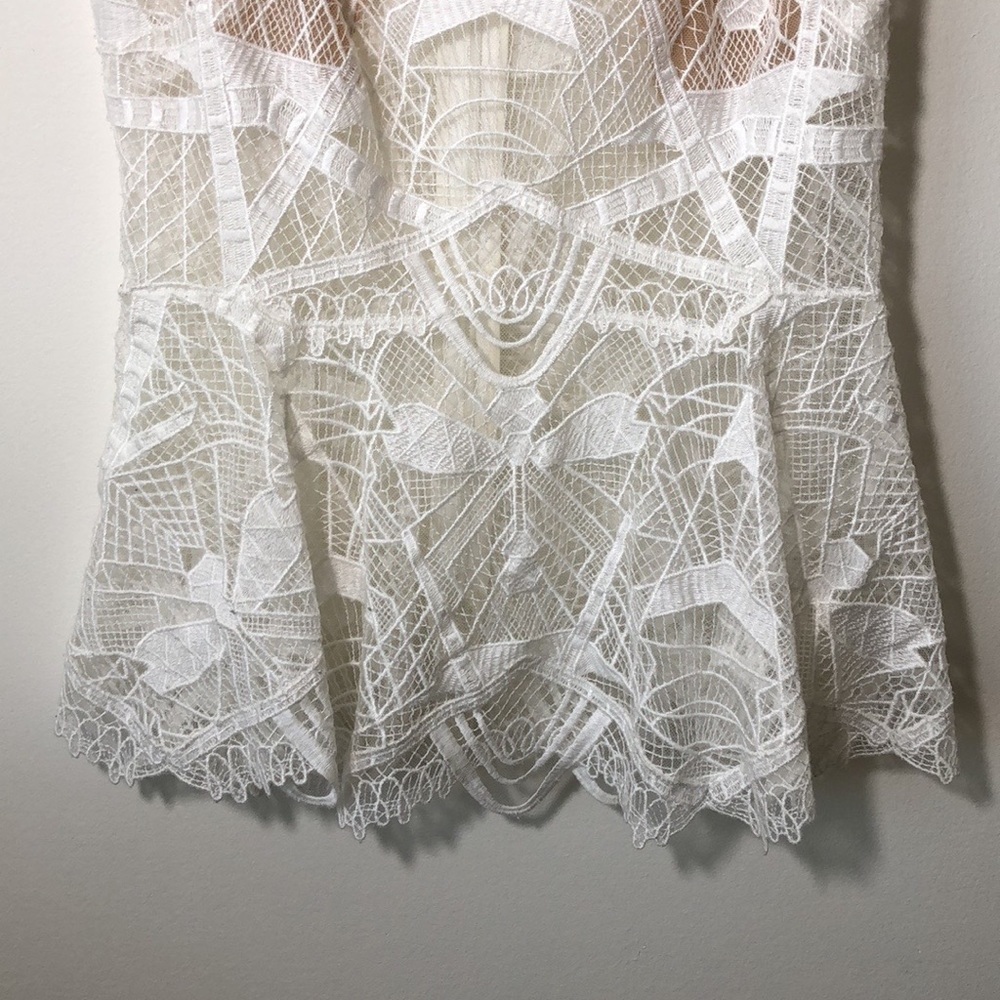 Jonathan Simkhai White Lace Collar  Peplum Top Size 2 (XSmall) - Picture 7 of 10